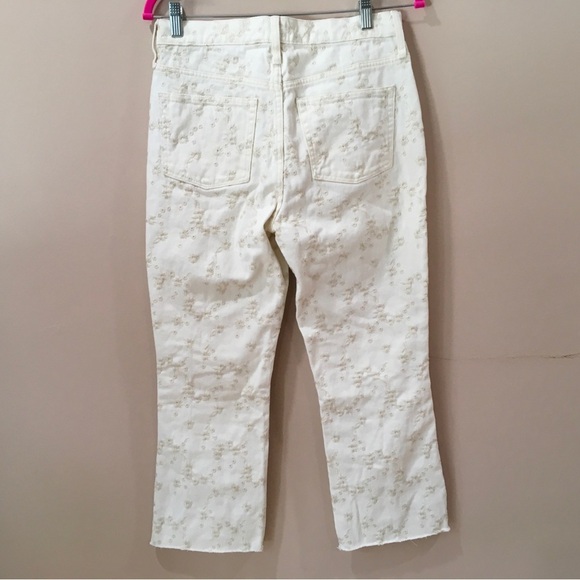 New J.CREW DENIM Size 28 Billie Demi Boot Cut Crop Jean Eyelet Cream - Picture 4 of 12